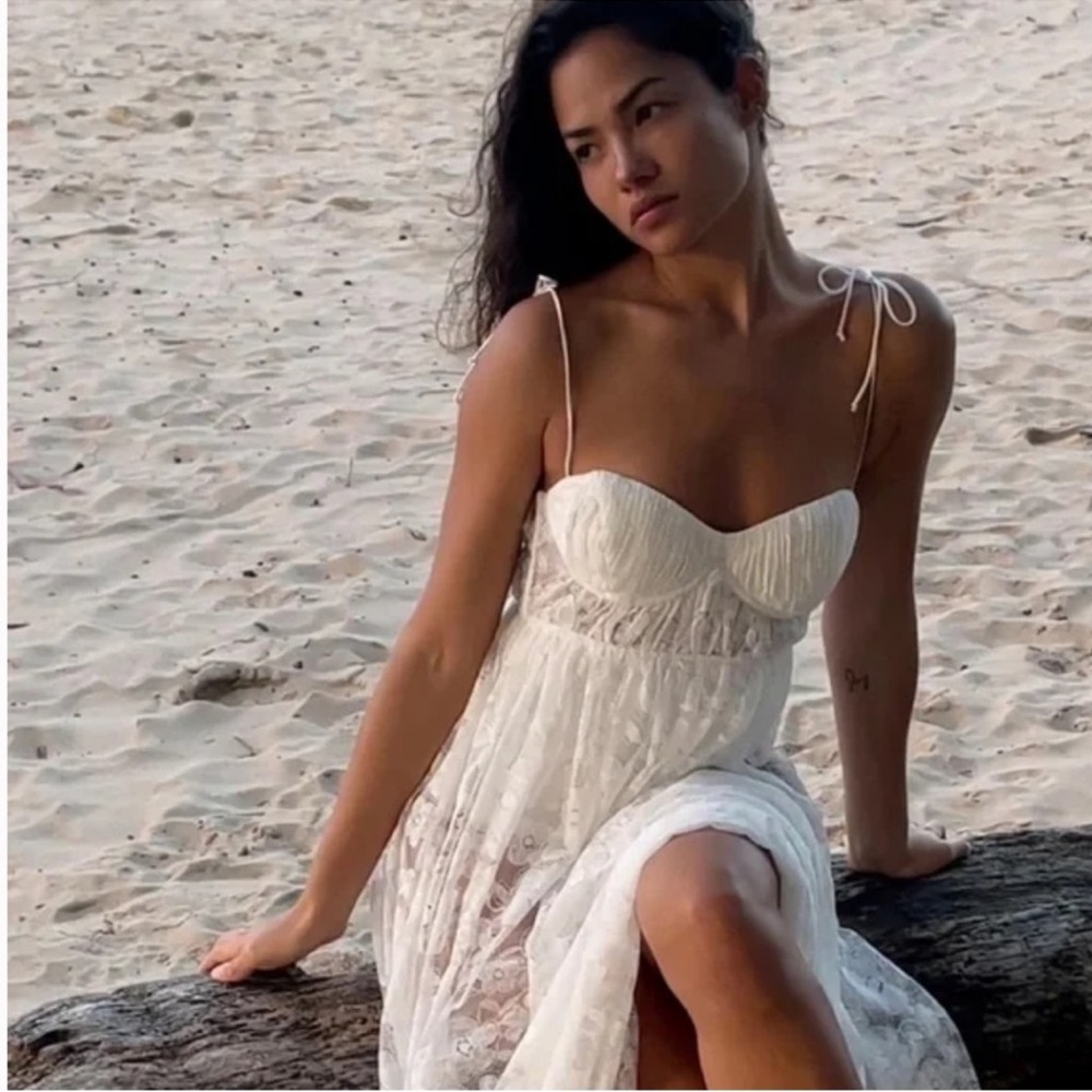 NWT For Love and Lemons white lace, maxi dress